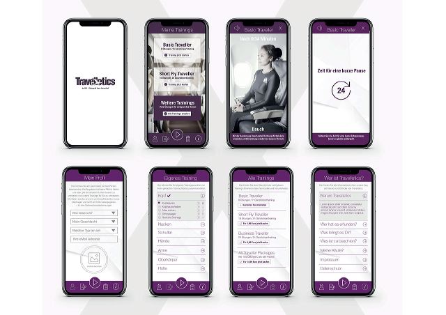 Um aplicativo de celular para se exercitar no avião