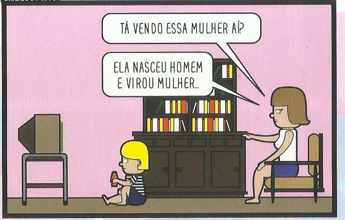 Livro Pequenas Felicidades Trans ilustração de uma menina vendo tv com sua mãe