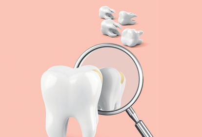 ilustração de dente no espelho