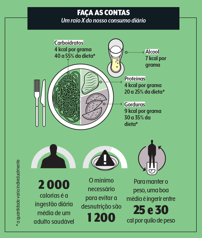 calorias diárias teor calórico recomendado