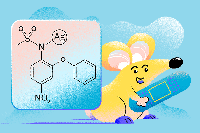 ilustração de curativo para rato de laboratório