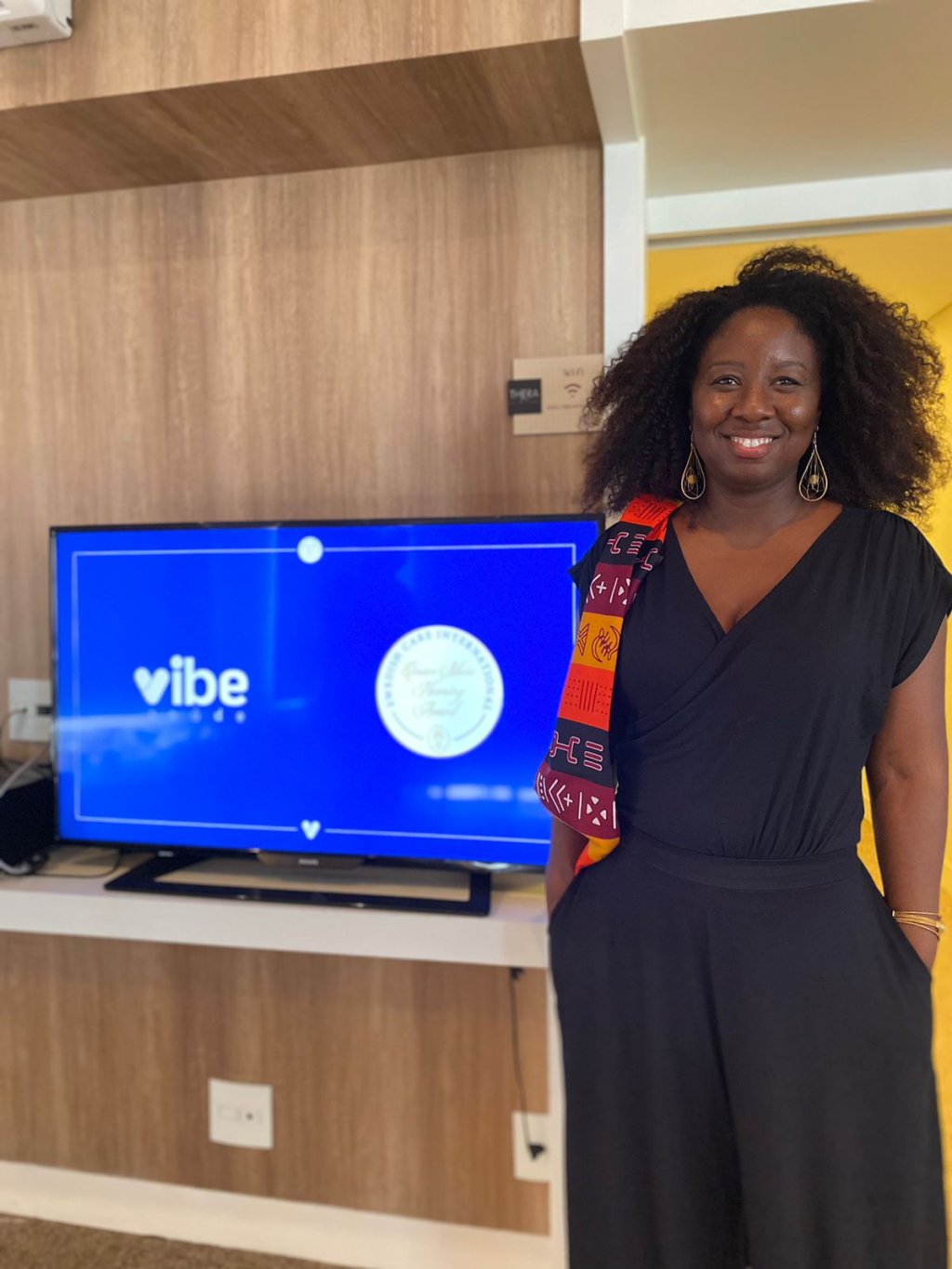 90667674-a310-419c-b6be-80abc421d86b Jussara Otaviano no dia de apresentação dos trabalhos das finalistas da premiação, na sede da Vibe Saúde.